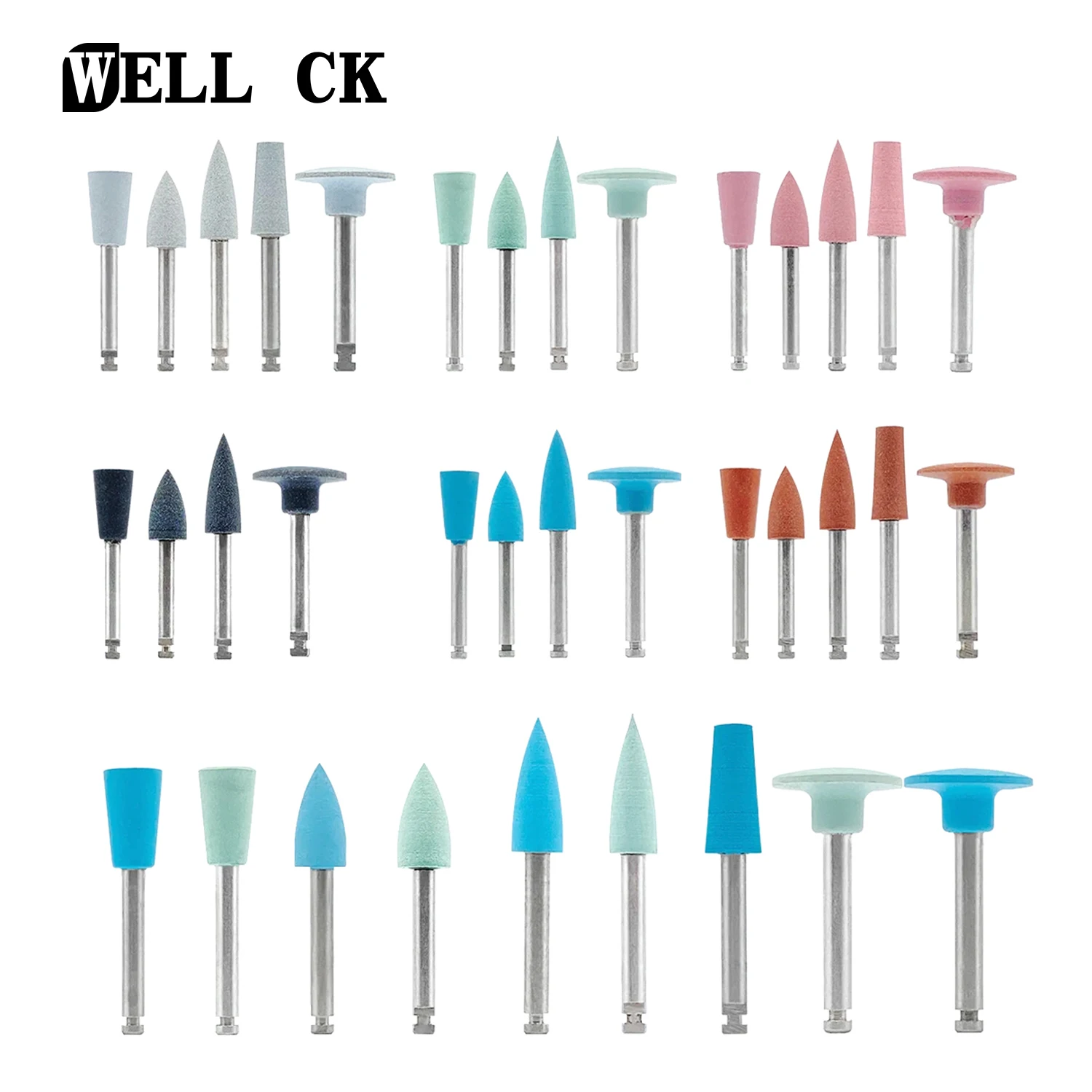 WELLCK 치과 실리콘 그라인딩 헤드 저속 기계 연마 용 치아 폴리 셔 치과 도구 치과 실험실 12pcs/10pcs/Pack title=WELLCK 치과 실리콘 그라인딩 헤드 저속 기계 연마 용 치아 폴리 셔 치과 도구 치과 실험실 12pcs/10pcs/Pack