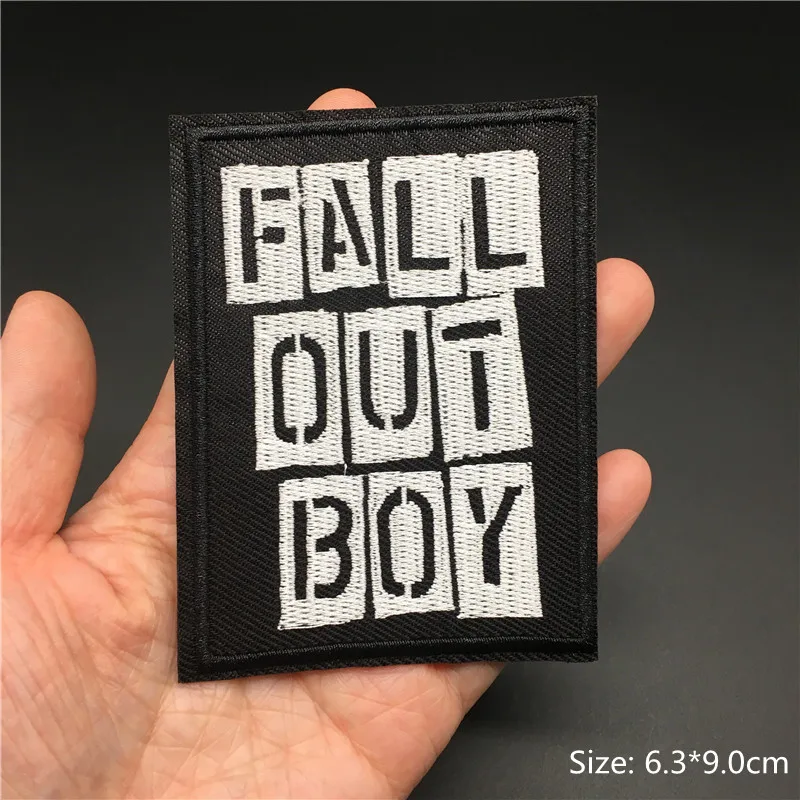 의류용 밴드 락 자수 패치, DIY 아플리케 줄무늬, 철 패치, 의류용 바느질 배지, 펑크 메탈 음악