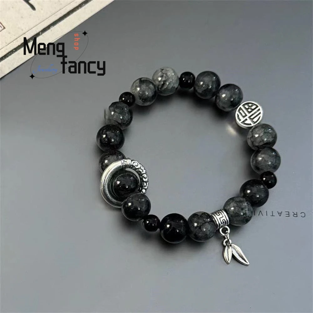 자연 고대 스타일 컬러 유약 금이 간 얼음 실행 반지 페르시 팔찌 절묘한 고급 커플 럭셔리 패션 쥬얼리