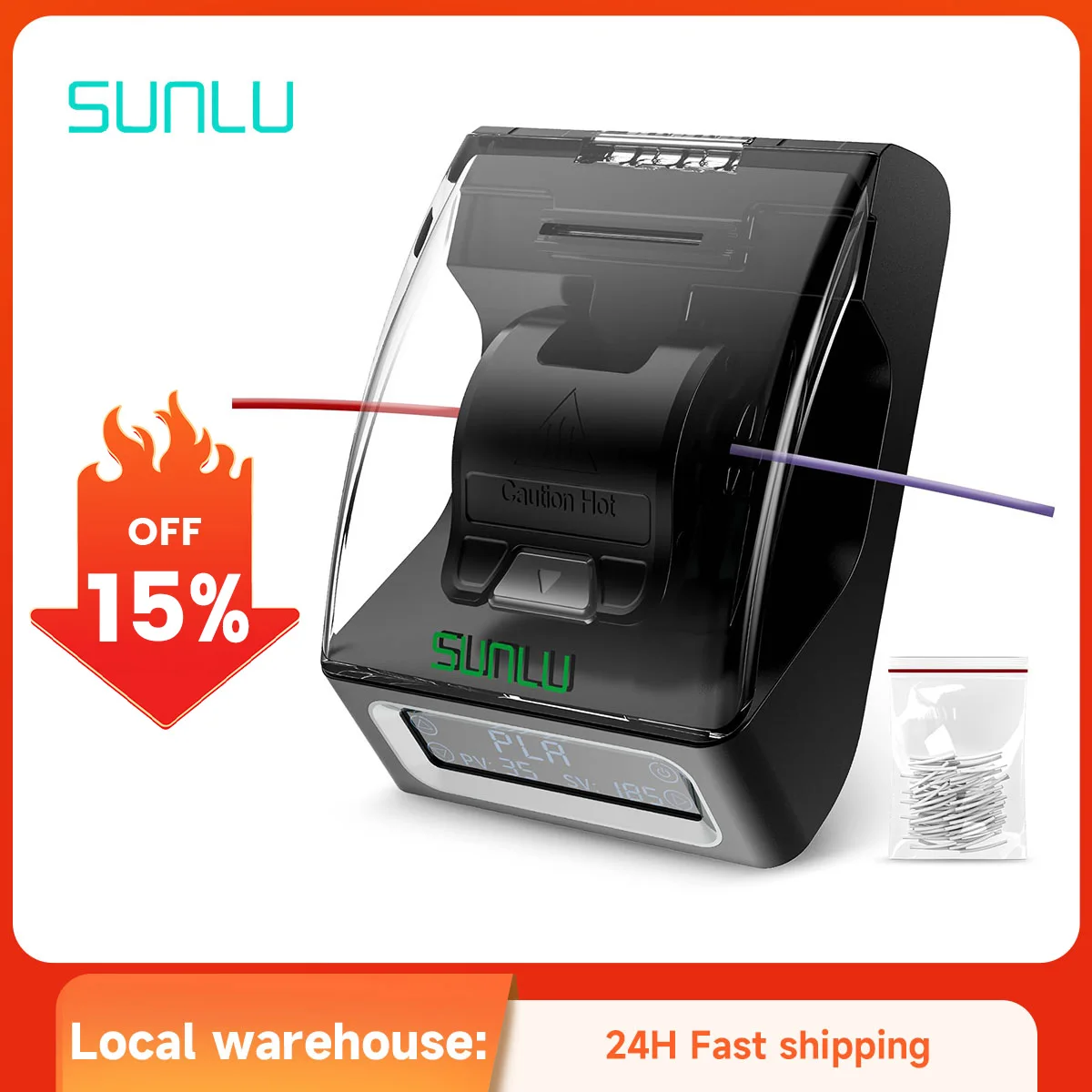 SUNLU 필라멘트 커넥터 PLA/PETG/TPU/ABS/PA/나일론 용 1.75mm 필라멘트 고속 용접 200Pcs PTFE 슬리브 필라멘트 스플라이서 title=SUNLU 필라멘트 커넥터 PLA/PETG/TPU/ABS/PA/나일론 용 1.75mm 필라멘트 고속 용접 200Pcs PTFE 슬리브 필라멘트 스플라이서