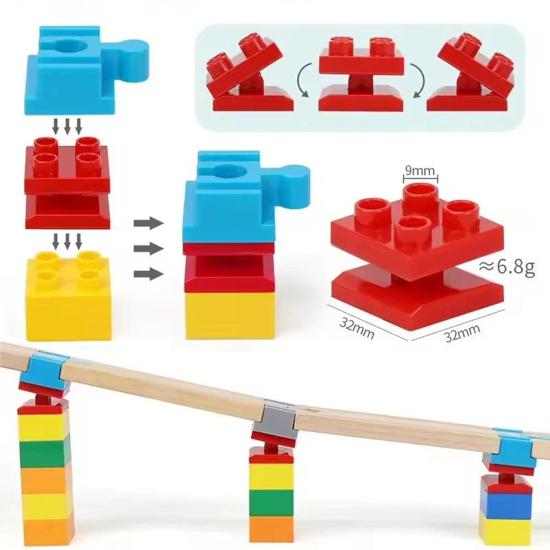 5/10pcs 범용 나무 트랙 커넥터 액세서리 빅 사이즈 블록 회전식 연결 어댑터 브랜드 기차 트랙에 적합 title=5/10pcs 범용 나무 트랙 커넥터 액세서리 빅 사이즈 블록 회전식 연결 어댑터 브랜드 기차 트랙에 적합 