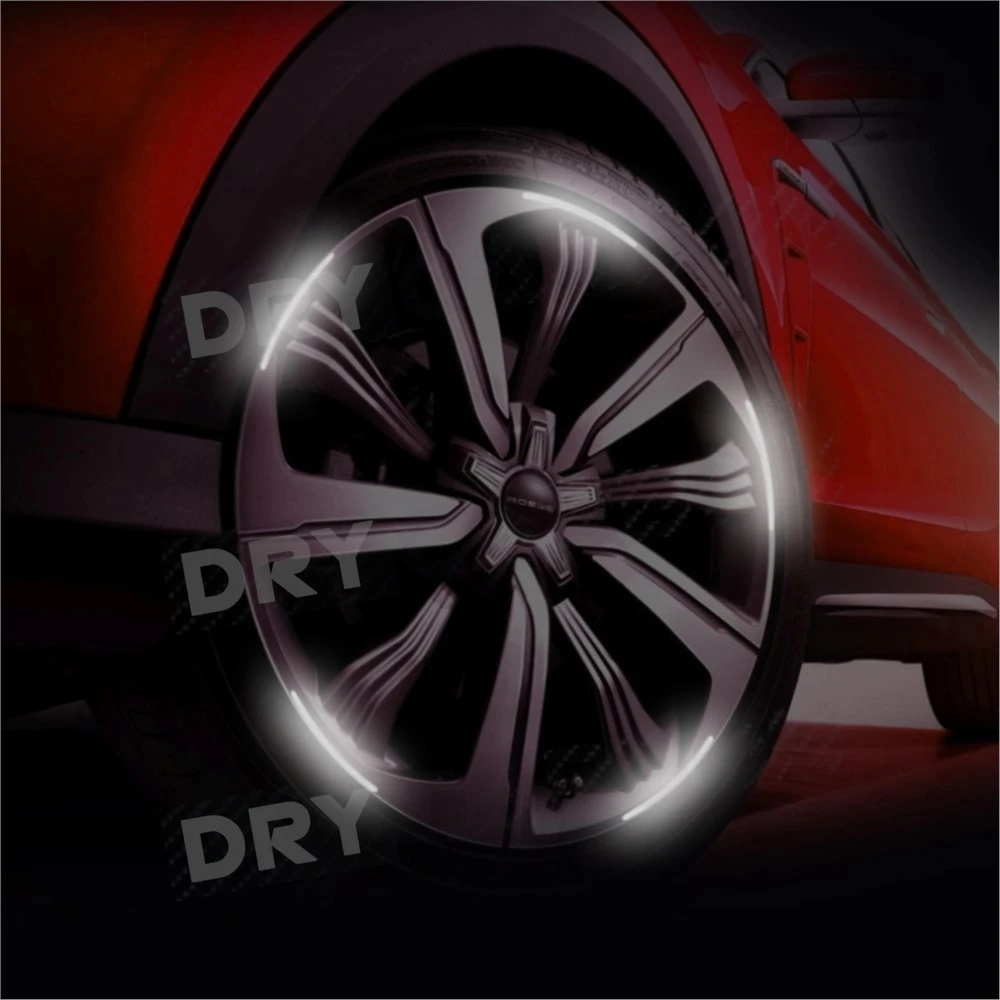 자동차 휠 허브 반사 스티커, 타이어 림 반사 스트립, 야간 운전, 자동차 자전거 오토바이 휠 스티커, 20 개