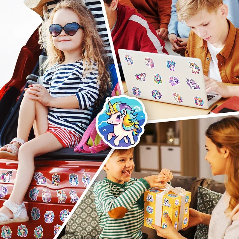 10/30/50PCS 유니콘 비행 PVC 스티커 미적 장식 Scrapbooking 어린이 한국어 편지지 학교 용품 어린이위한