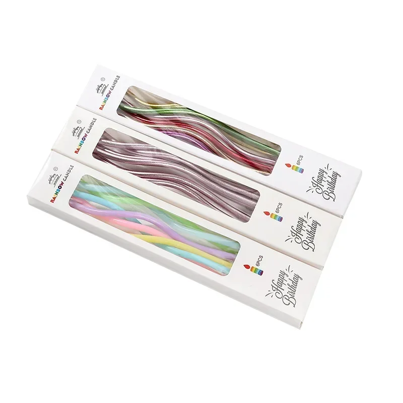 커브드 케이크 촛불 생일 베이비 샤워 컵케이크 장식, 웨딩 파티 장식 용품, 방 장식, 6 개