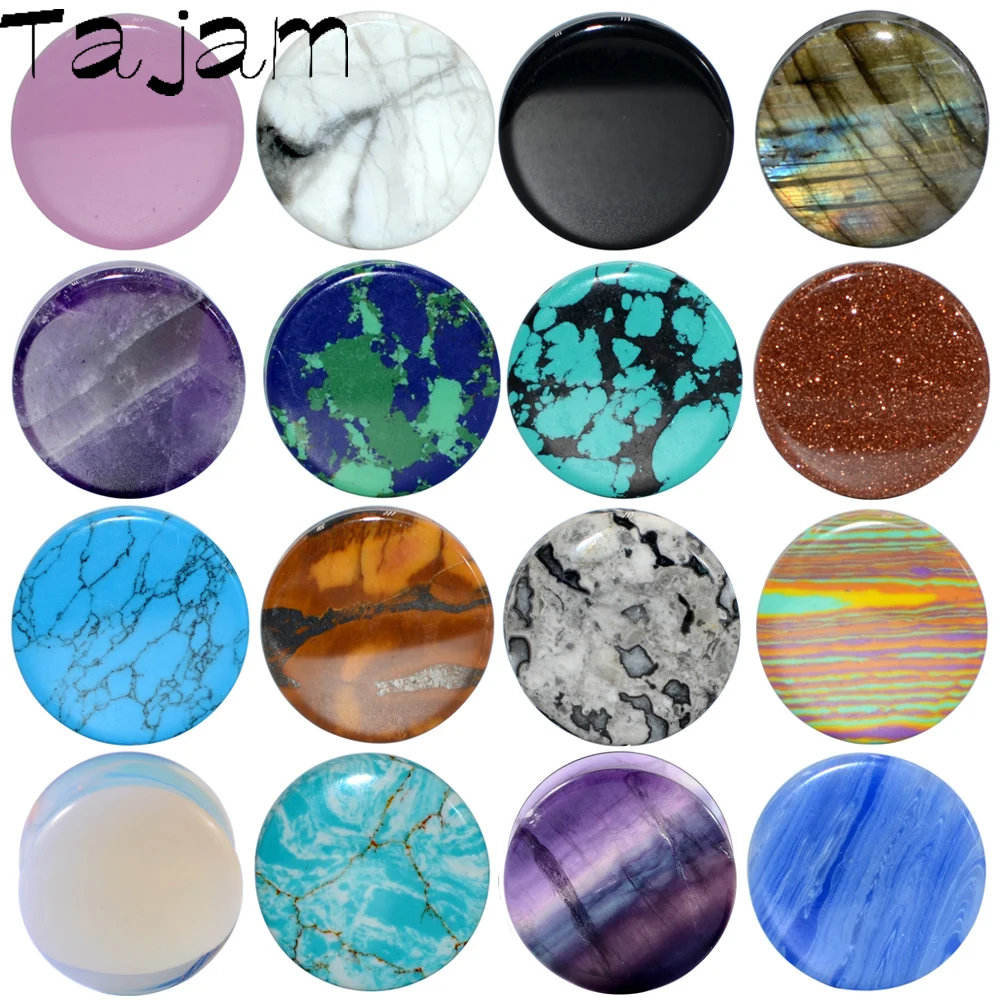 천연석 더블 플레어 플러그 오팔 쿼츠 이어 터널 게이지, 컬러풀 스톤 이어 익스팬더, 웨이트 바디 피어싱 쥬얼리, 2 개 title=천연석 더블 플레어 플러그 오팔 쿼츠 이어 터널 게이지, 컬러풀 스톤 이어 익스팬더, 웨이트 바디 피어싱 쥬얼리, 2 개 