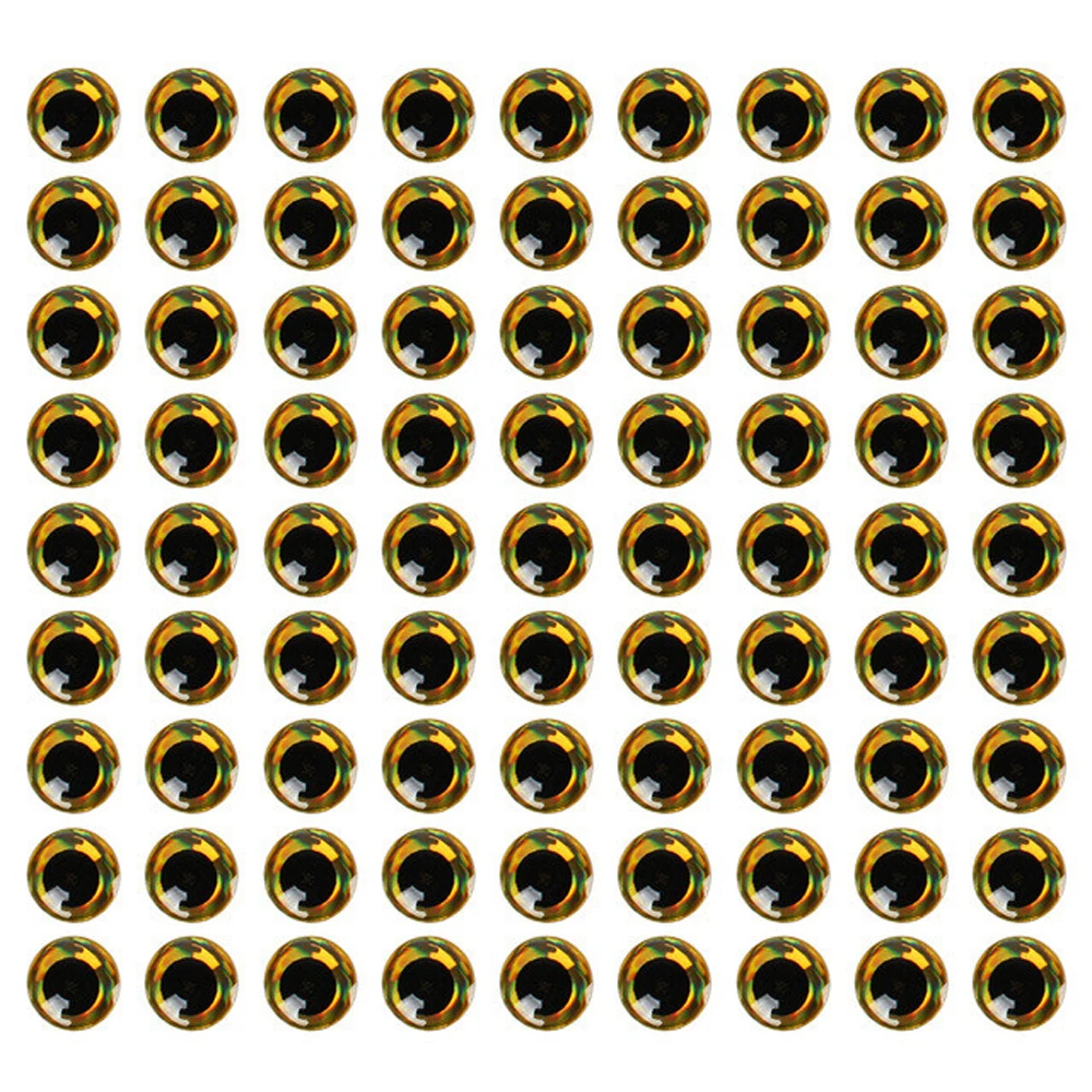 시뮬레이션 플라이 낚시 미노우 인공 물고기 DIY 눈 낚시 태클, 홀로그램 3D, 3mm, 4mm, 5mm, 6mm, 100 개/로트