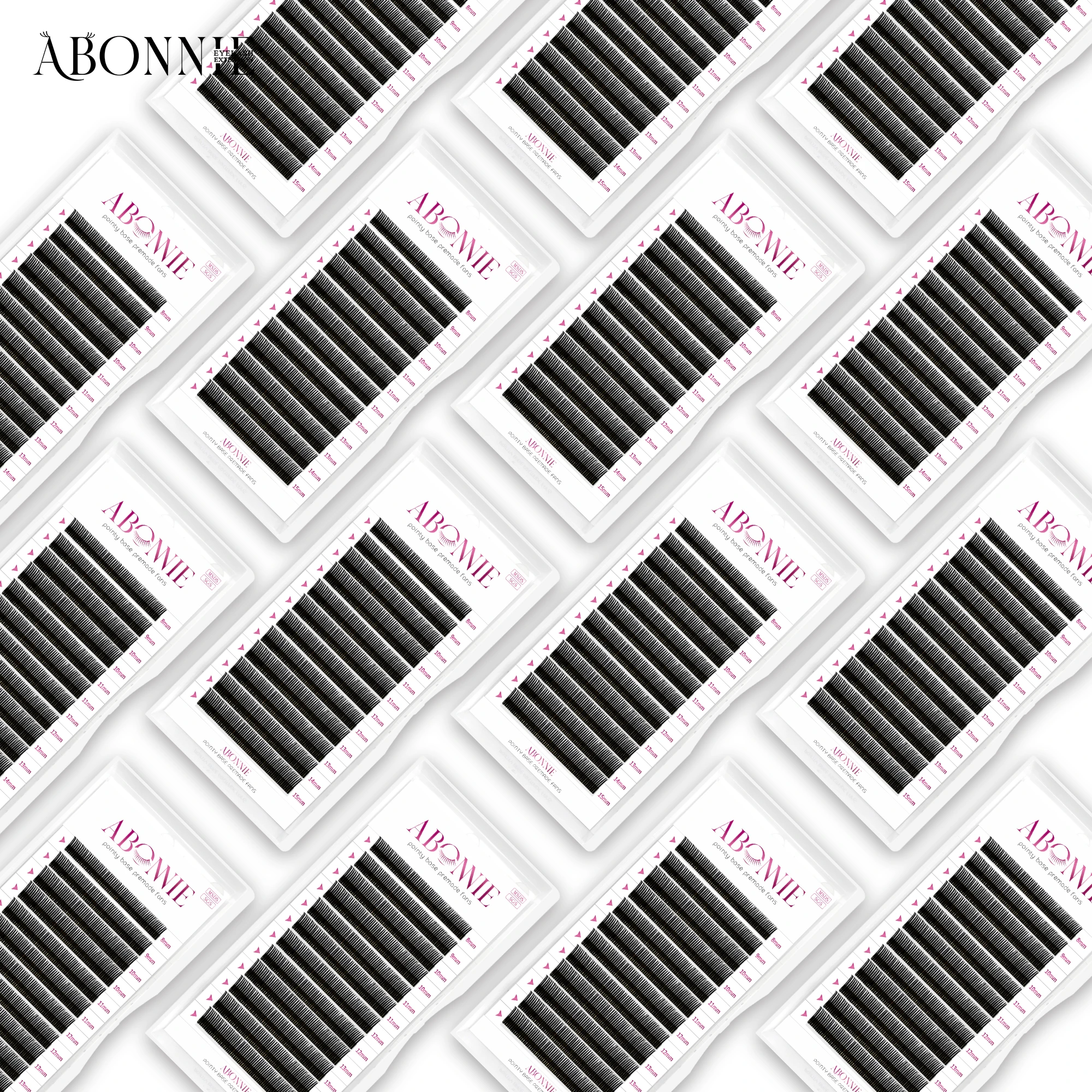 Abonnie 5D 꽃 속눈썹 스파이크 속눈썹 연장 푹신한 볼륨 팬 Wispy Lash Premade