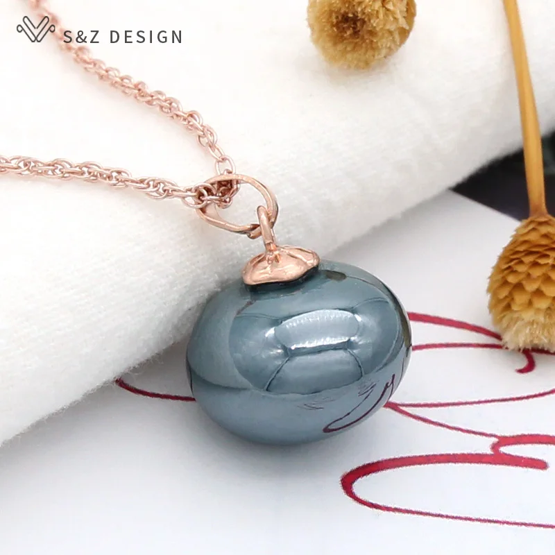 S & Z 디자인 패션 585 로즈 골드 컬러 모조 큰 빵 진주 펜던트 목걸이 여성을위한 웨딩 파티 쥬얼리 title=S & Z 디자인 패션 585 로즈 골드 컬러 모조 큰 빵 진주 펜던트 목걸이 여성을위한 웨딩 파티 쥬얼리 