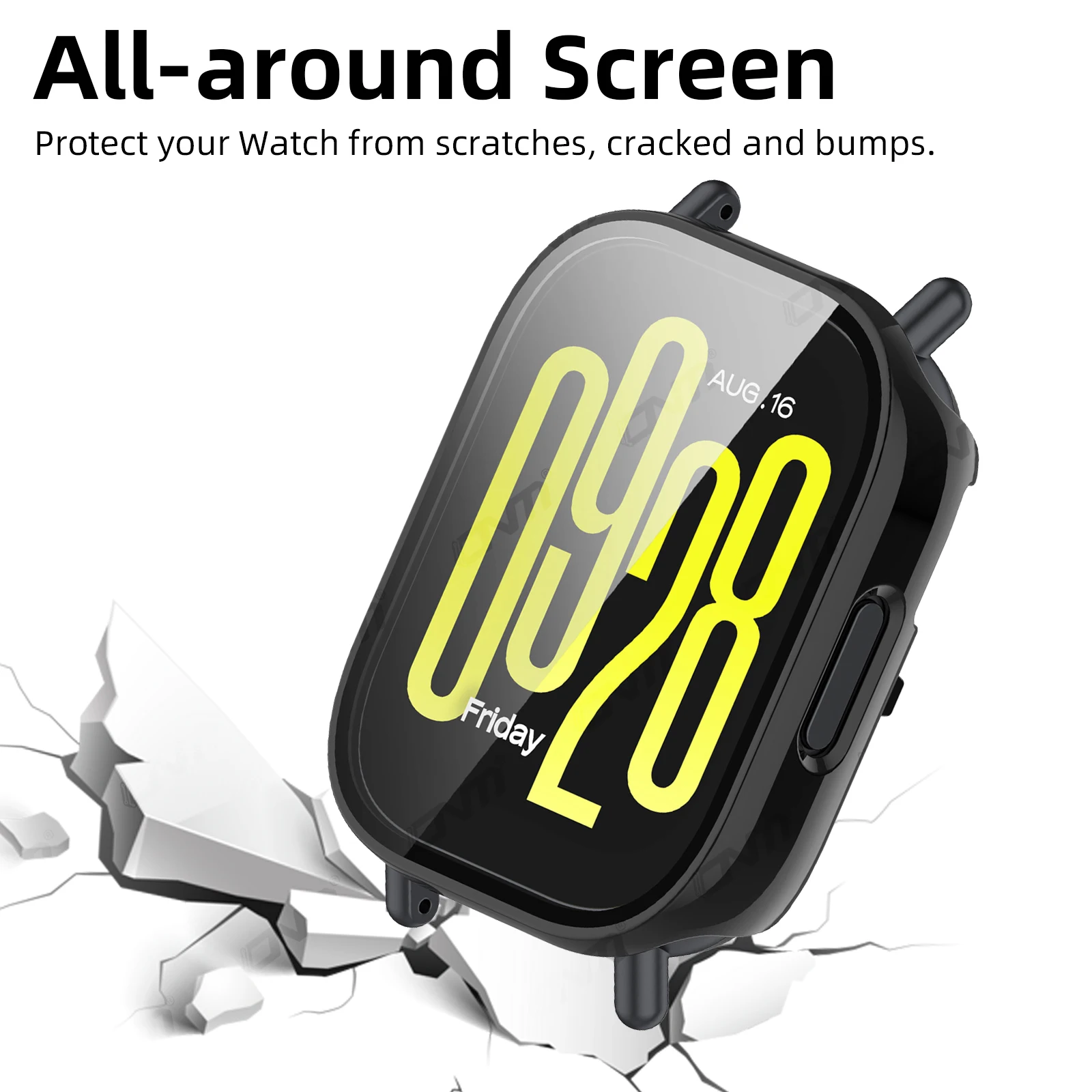 Redmi Watch 5 용 케이스, 액티브 라이트 강화 유리 스크린 보호대 및 하드 PC 보호 범퍼, Redmi Watch 5 커버 액세서리