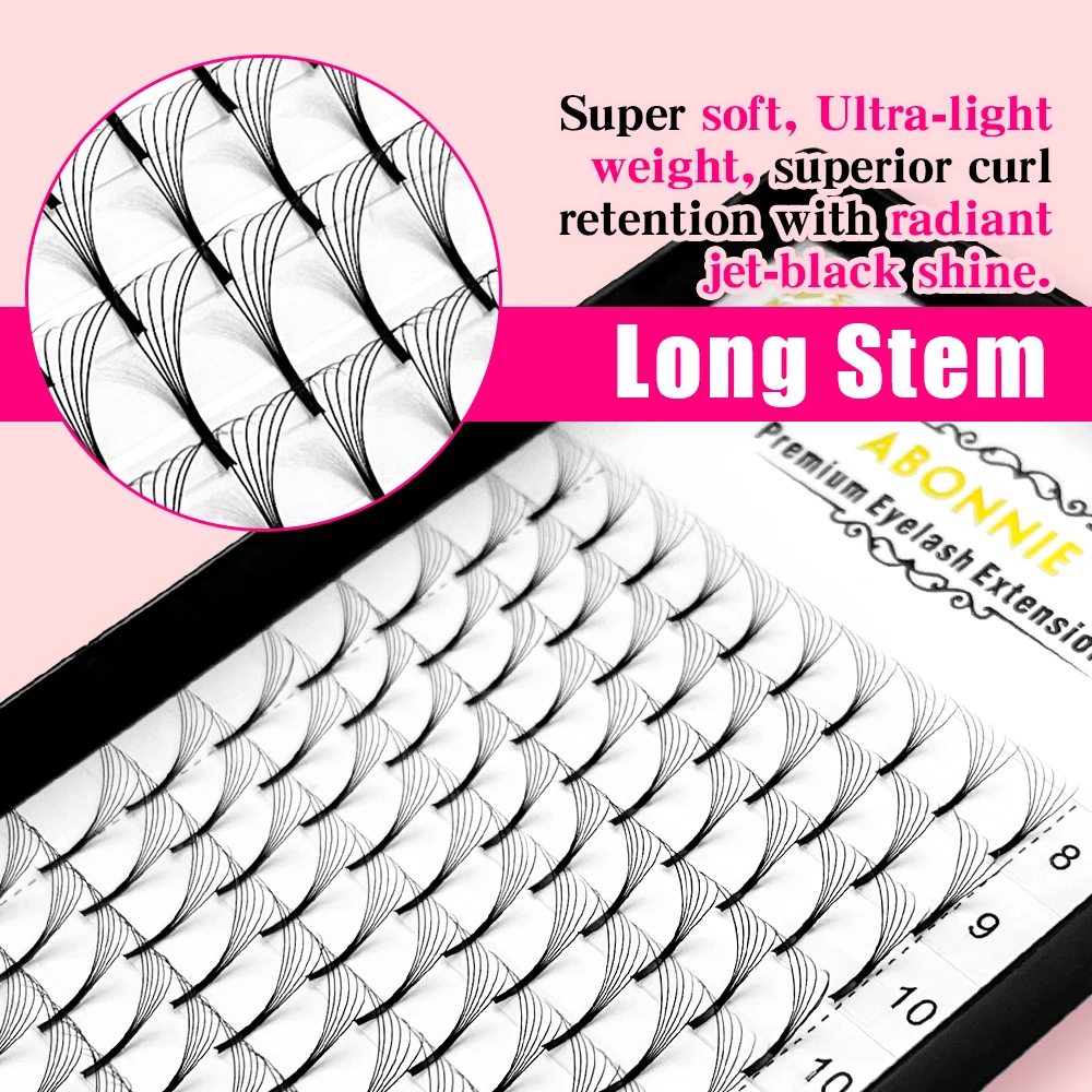 Abonnie Long Stem Premade Fans Lash 러시안 볼륨 속눈썹 연장 Premade Volume Fans Faux Mink 프리미엄 속눈썹 용품 3D-6D title=Abonnie Long Stem Premade Fans Lash 러시안 볼륨 속눈썹 연장 Premade Volume Fans Faux Mink 프리미엄 속눈썹 용품 3D-6D 