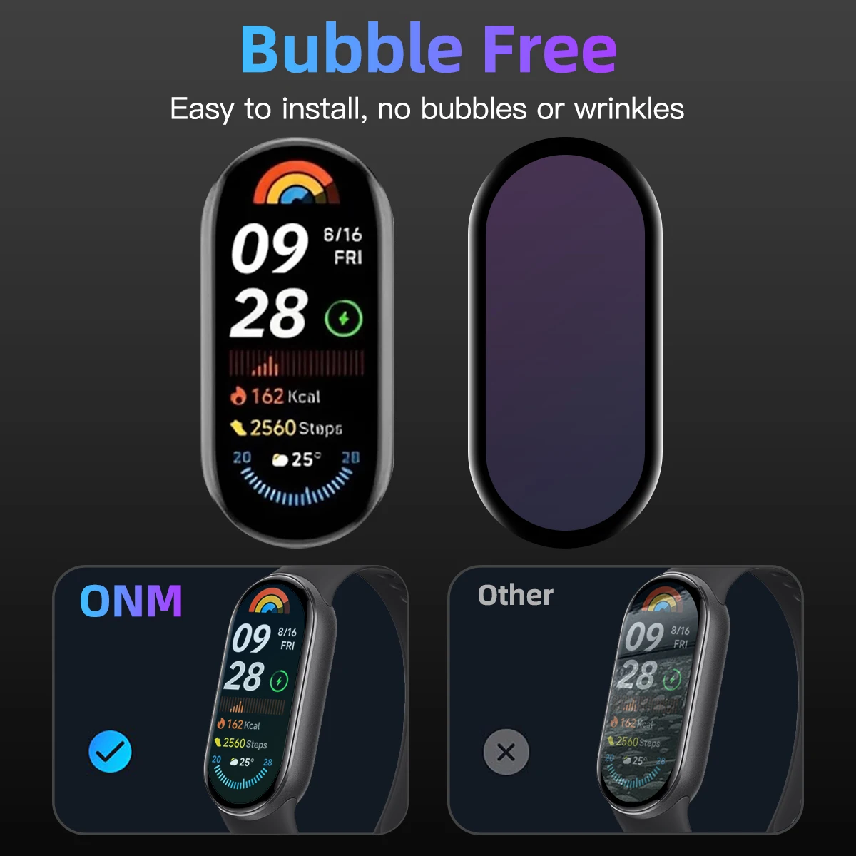 Xiaomi Mi Band 9용 화면 보호기, TPU 풀 커버리지 긁힘 방지 HD 보호 필름, Miband 9용 액세서리(유리 아님)