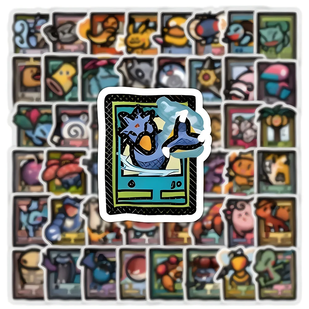 10/30/50/103pcs 픽셀 스타일 애니메이션 포켓몬 스티커 피카추 만화 데칼 DIY 가방 편지지 어린이를위한 방수 스티커