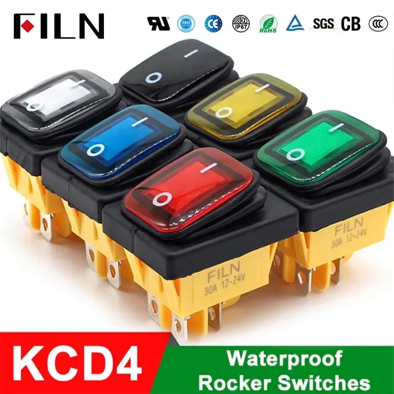 On off 30A/250V 헤비 듀티 4 핀 DPST IP67 밀폐형 방수 T85 자동 보트 해양 토글 로커 스위치(LED 12V 220V 30x22 포함) title=On off 30A/250V 헤비 듀티 4 핀 DPST IP67 밀폐형 방수 T85 자동 보트 해양 토글 로커 스위치(LED 12V 220V 30x22 포함) 