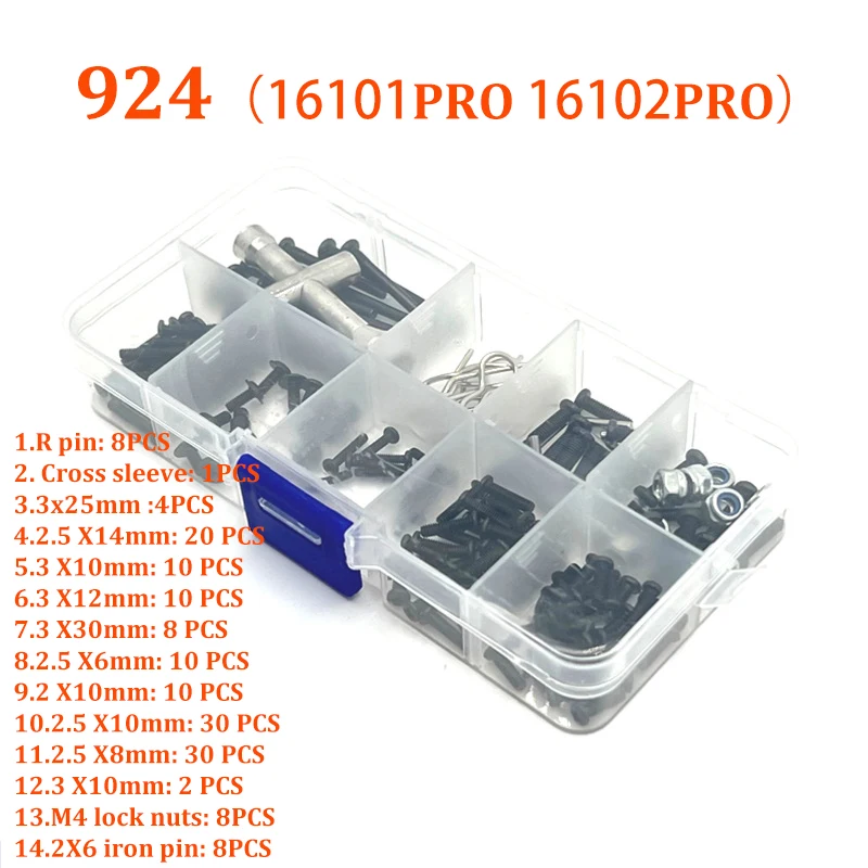 SCY 16101 PRO 16102 PRO RC 자동차 부품 터닝 샤프트 기어 베어링 풀로드 스티어링 컵 스윙 암 모터 타이어 나사