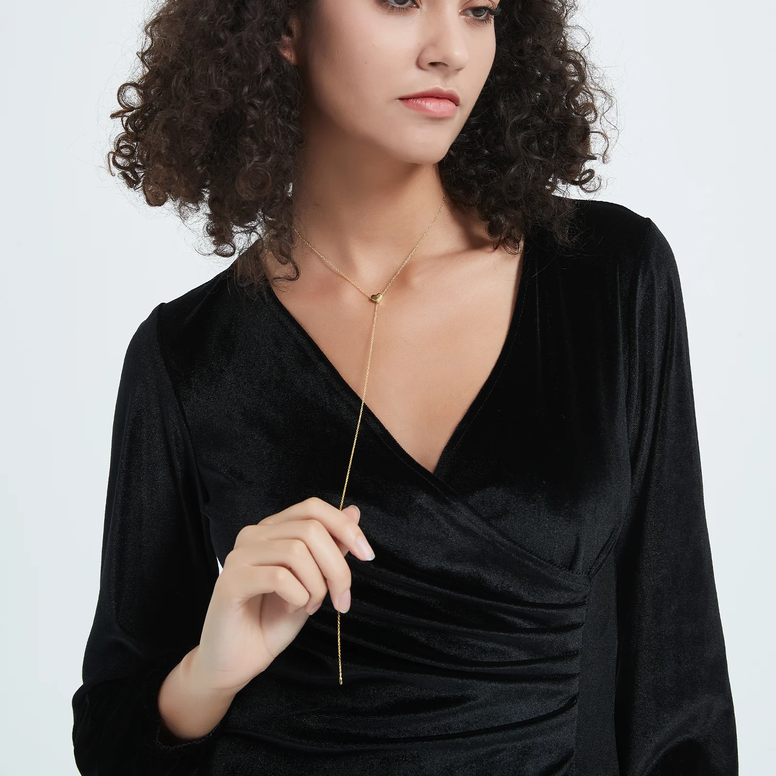 ANDYWEN 925 스털링 실버 변압기 조절 가능한 체인 하트 펜던트 참 목걸이 드롭 초커 크기 조정 가능한 여성 Luxury Jewekry