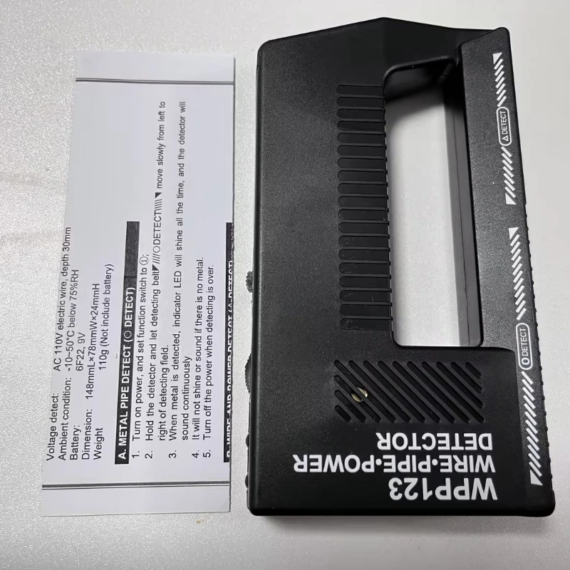 WPP123 벽 스캐너 금속 탐지기 포인터 AC 와이어 금속 탐지 금속 탐지기 경고 파이프 전력 고감도
