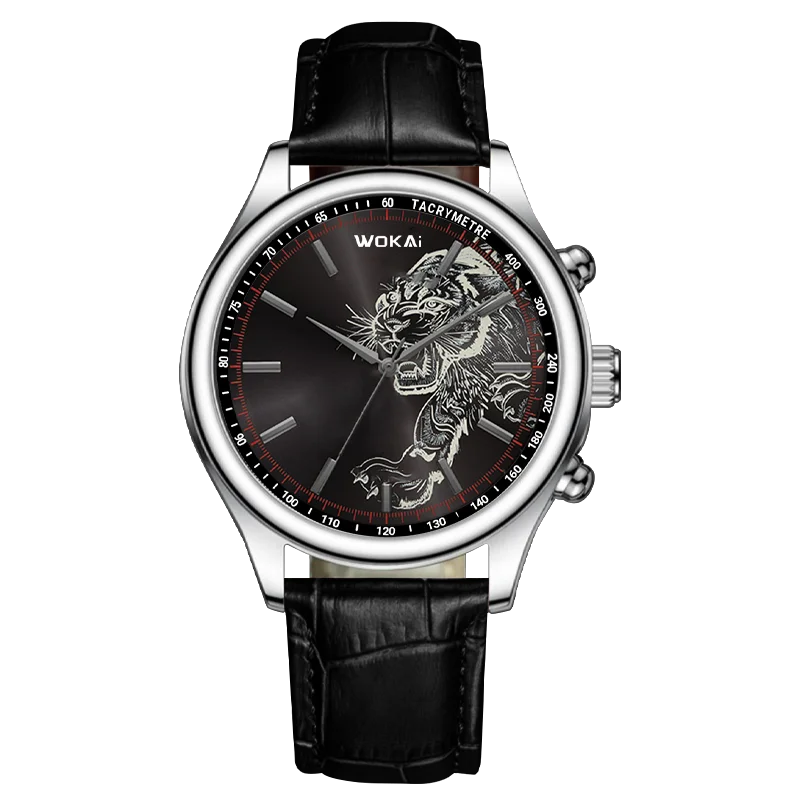 세련된 캐주얼 남성 스타일과 여유로운 스트랩 시계 세 눈 여섯 바늘 레저 패션 활동 시계, 쿼츠 시계