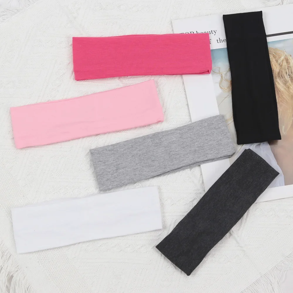 여성과 남성을위한 3pcs 탄성 솔리드 컬러 헤어 밴드 헤어 밴드 러닝 피트니스 스포츠 요가 머리띠 소녀 헤드 밴드 액세서리