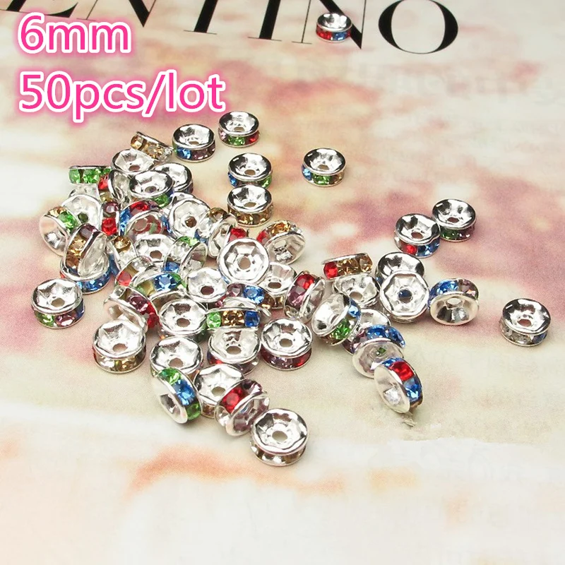 새로운 50pcs 6mm 체코 크리스탈 라인 석 유리 라운드 느슨한 스페이서 비즈 쥬얼리 만들기 DIY 팔찌 목걸이 title=새로운 50pcs 6mm 체코 크리스탈 라인 석 유리 라운드 느슨한 스페이서 비즈 쥬얼리 만들기 DIY 팔찌 목걸이 