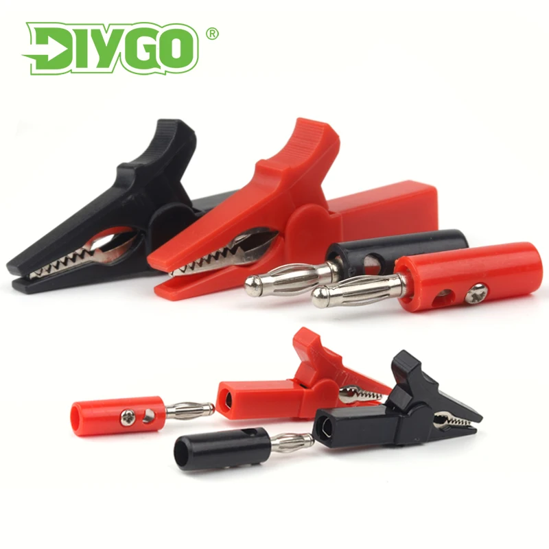 악어 클립 바나나 플러그 테스트 프로브, 멀티미터 측정 도구 액세서리용 케이블 클립, 4mm 바나나 플러그, 55mm 세트 당 4 개 title=악어 클립 바나나 플러그 테스트 프로브, 멀티미터 측정 도구 액세서리용 케이블 클립, 4mm 바나나 플러그, 55mm 세트 당 4 개 