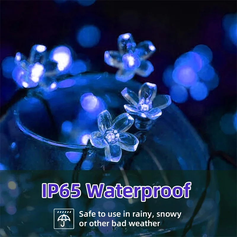 태양 정원 빛 꽃 야외 태양 문자열 조명 방수 요정 시뮬레이션 꽃 Garlands 램프 크리스마스 장식