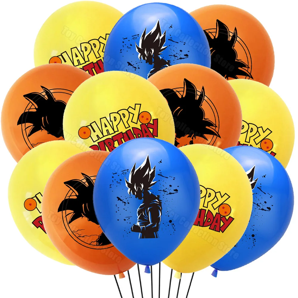 Dragoned Ball Z 12/24/50Pcs 라텍스 Ballon 소년 호의 파티 장식 축제 장난감 선물 파티 용품 기념일 휴일