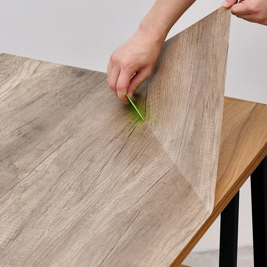 PVC 방수 자체 접착 벽지 롤 가구 캐비닛, 비닐 장식 필름, 나뭇결 스티커, DIY 홈 데코