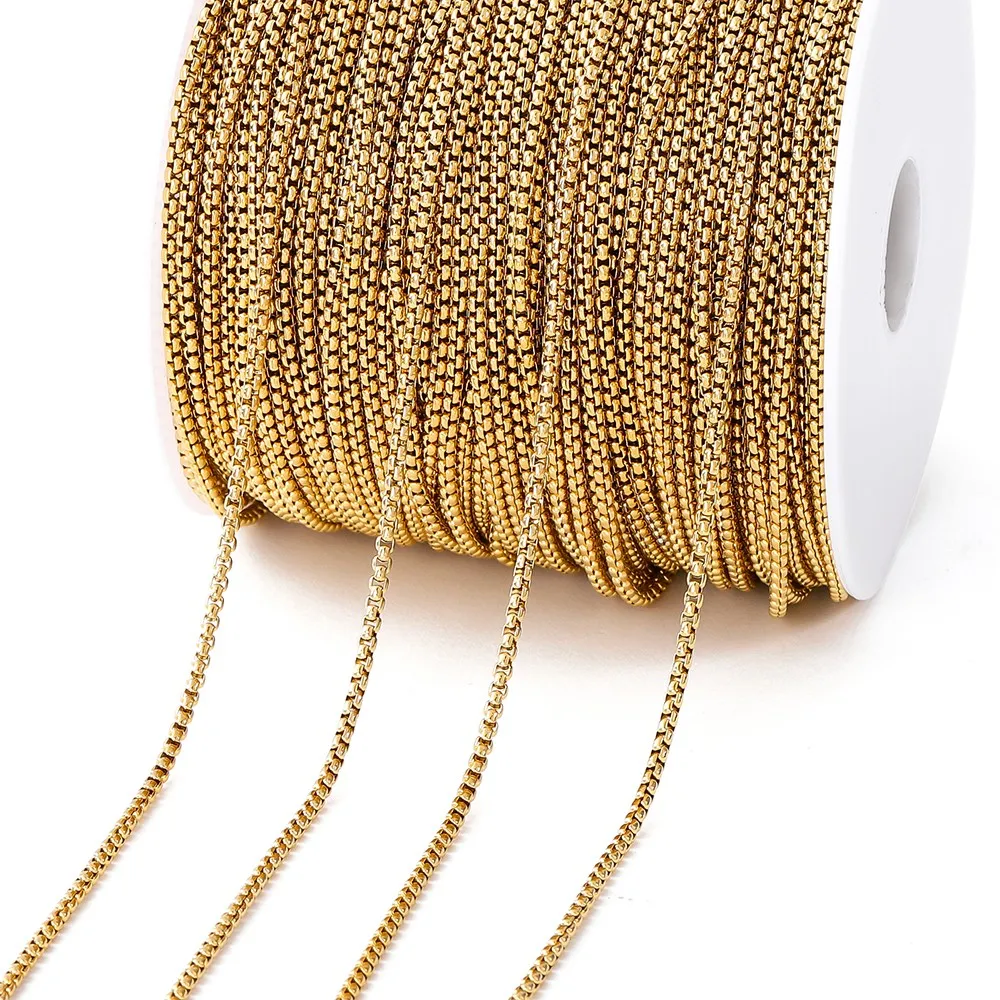 페이드 없음 2 미터 스테인레스 스틸 체인 골드 컬러 입술 비즈 쥬얼리에 대한 페르시 체인 DIY 목걸이 팔찌 액세서리 만들기