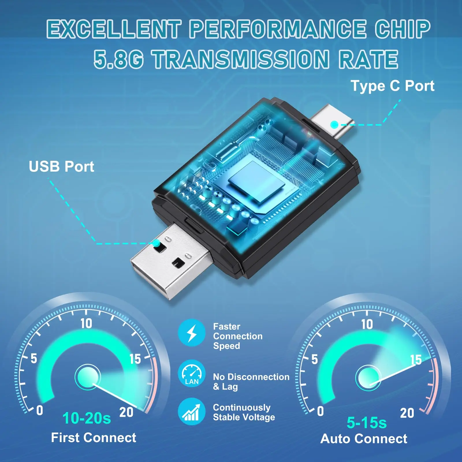 피버스 링크 2 인 1 미니 카플레이 무선 어댑터, 원활한 통합 안드로이드 오토, 애플 USB C 타입 동글, 범용 자동차