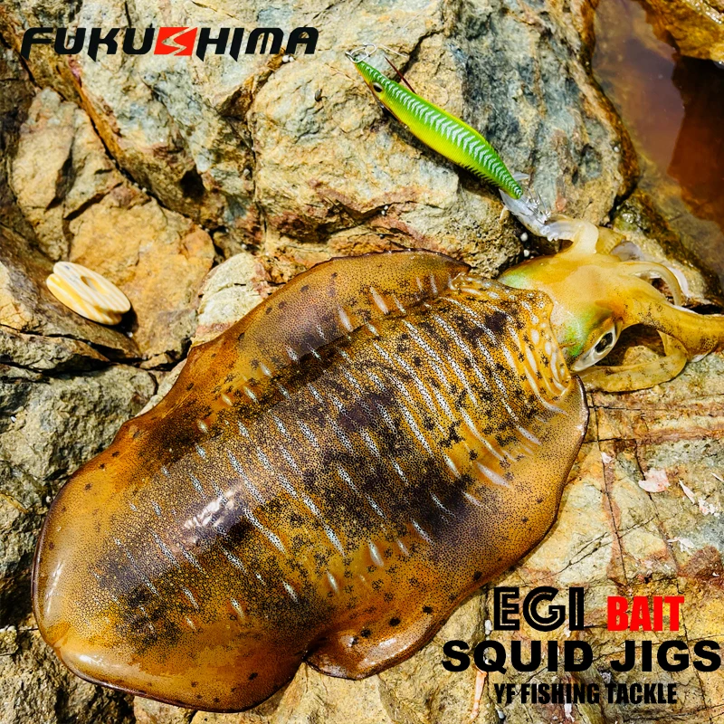 후쿠시마 2-3.5 오징어 지그 에기 루어 낚시 나무 새우 미끼 오징어 문어 글로우 테일 샤프 후크 21그램 바위 및 보트 낚시