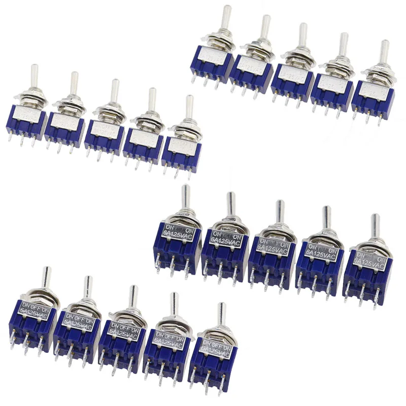 5Pcs ON-OFF-ON ON-ON3 핀/6PIN 2/3 위치 미니 래칭 토글 스위치 AC 125V/6A 250V/3A MTS-102 MTS-103 MTS-202 MTS-203 title=5Pcs ON-OFF-ON ON-ON3 핀/6PIN 2/3 위치 미니 래칭 토글 스위치 AC 125V/6A 250V/3A MTS-102 MTS-103 MTS-202 MTS-203 