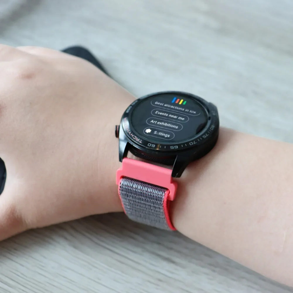 Huawei Watch 4/GT-2-3-Pro/Amazfit GTR/GTS 벨트 용 삼성 갤럭시 시계 3/4/5/6/Gear S3 손목 밴드 용 22mm 20mm 나일론 루프 스트랩