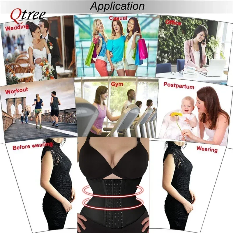Qtree 드레스 슬리밍 허리 트레이너 벨트 Shapewear 여성 배꼽 Cincher 바디 셰이퍼 지방 압축 스트랩 거들 회사 후크 코르셋