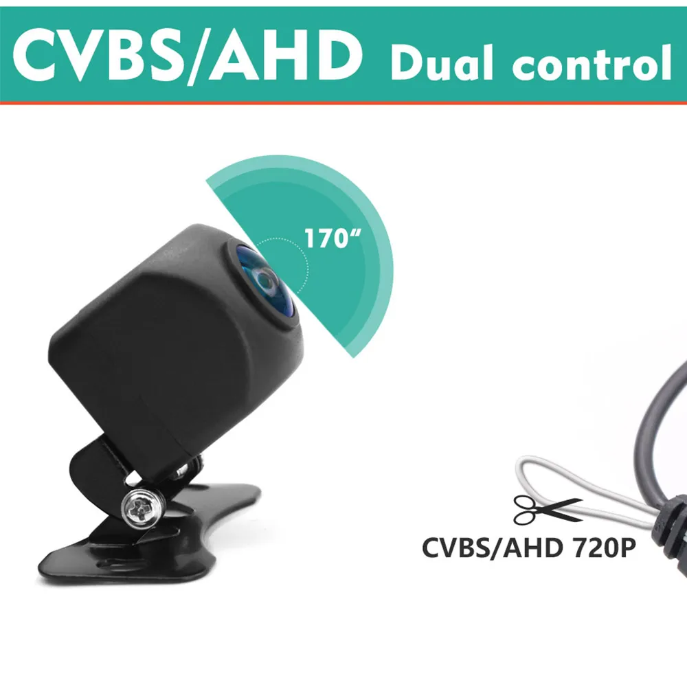 CVBS AHD 자동차 후면보기 카메라 HD 역방향 주차 비디오 모니터 방수 백업 야간 투시경 렌즈 자동차 라디오 Mp5 용 6M 케이블