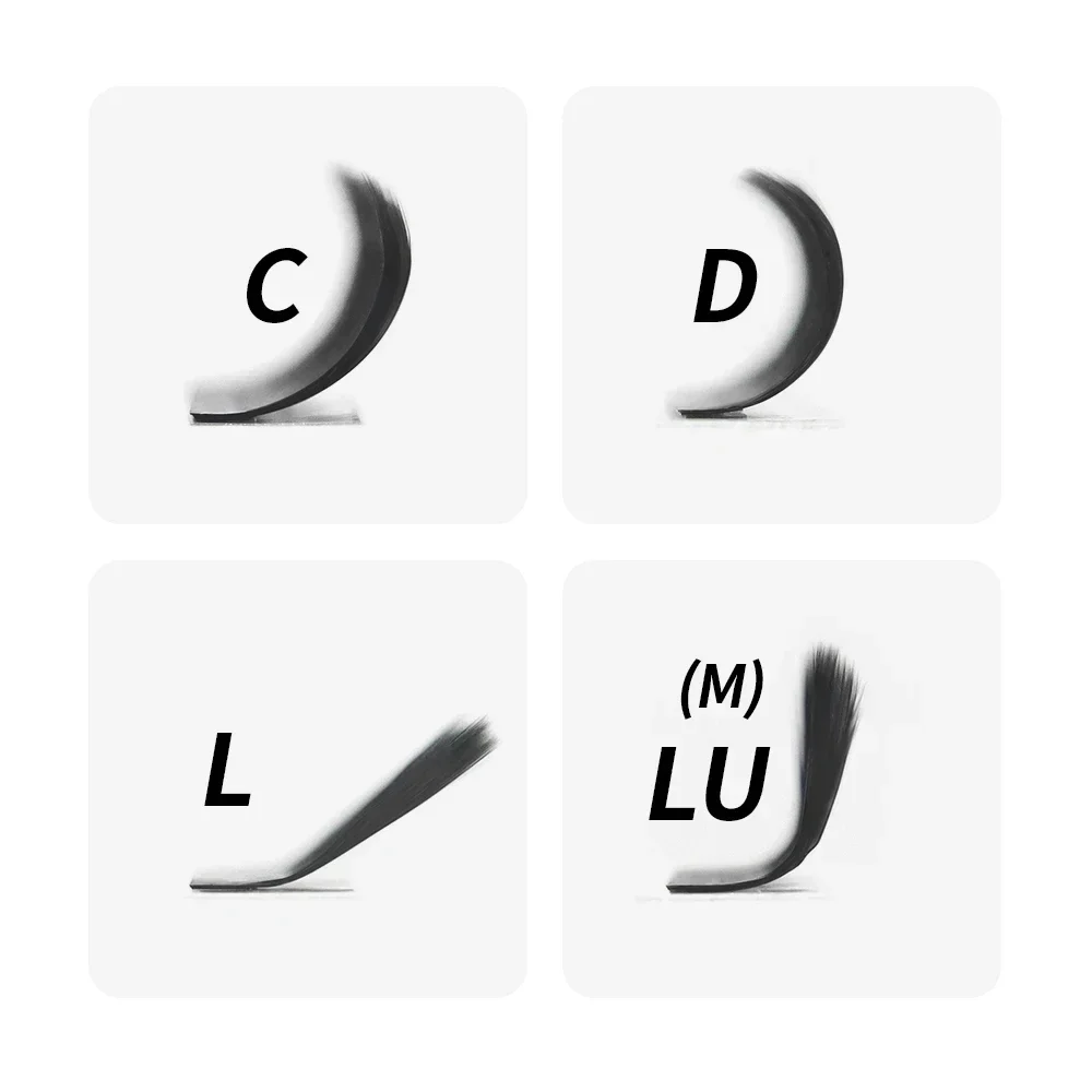 GLAMLASH 브라운 3D 4D 5D 속눈썹 C/D/L/LU/M 미리 만들어진 볼륨 팬 W 스타일 속눈썹 확장 메이크업 도구
