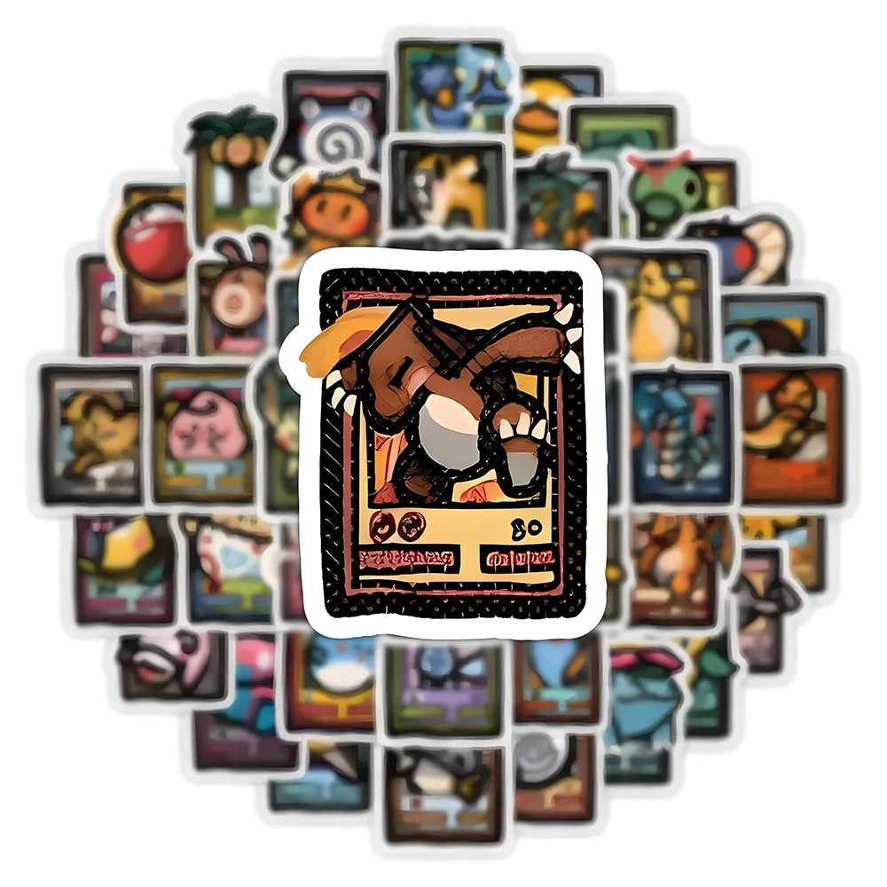 10/30/50/103pcs 픽셀 스타일 애니메이션 포켓몬 스티커 피카추 만화 데칼 DIY 가방 편지지 어린이를위한 방수 스티커