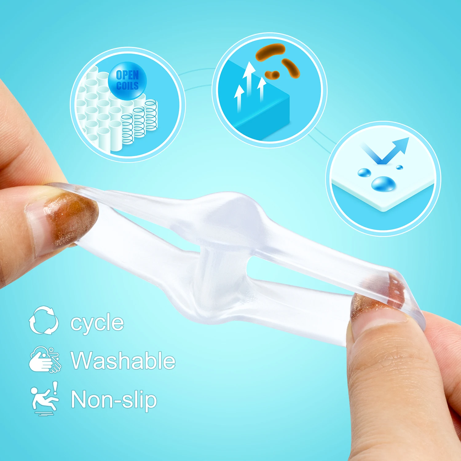 부드러운 탄성 발가락 분리기, 실리콘 무지 외반 정형 외과 보호대, 엄지 교정기 스페이서, 발 관리 완화, 3 가지 유형