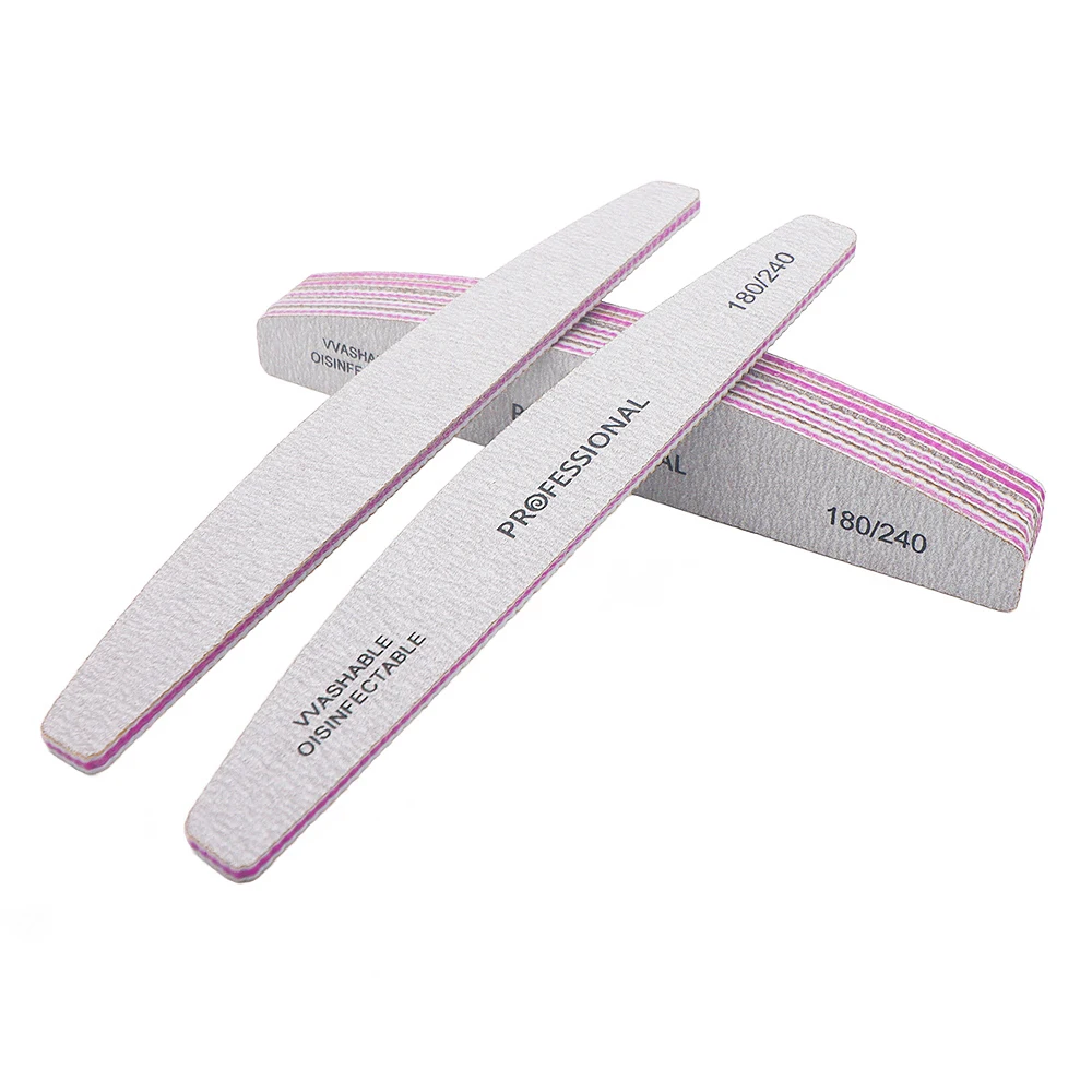 5/10 Pcs 매니큐어 용 전문 네일 파일 그레이 보트 손톱 폴란드어 파일 80 100 180 240 에머리 보드 강력한 사포 손톱 파일