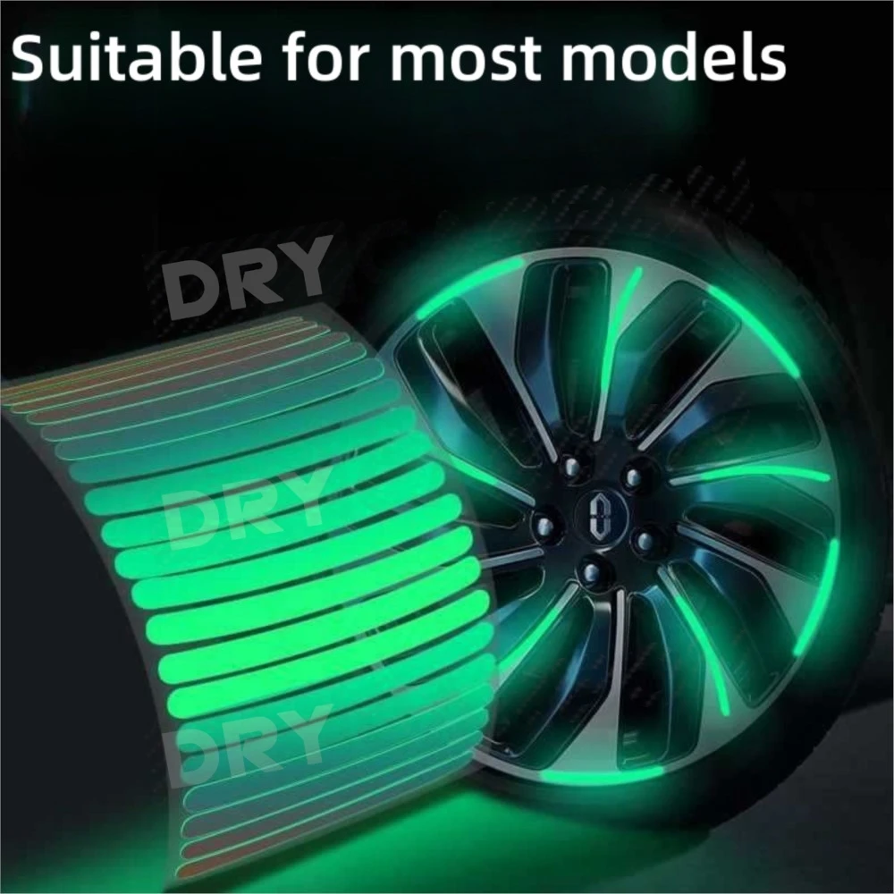 자동차 휠 허브 반사 스티커, 타이어 림 반사 스트립, 야간 운전, 자동차 자전거 오토바이 휠 스티커, 20 개