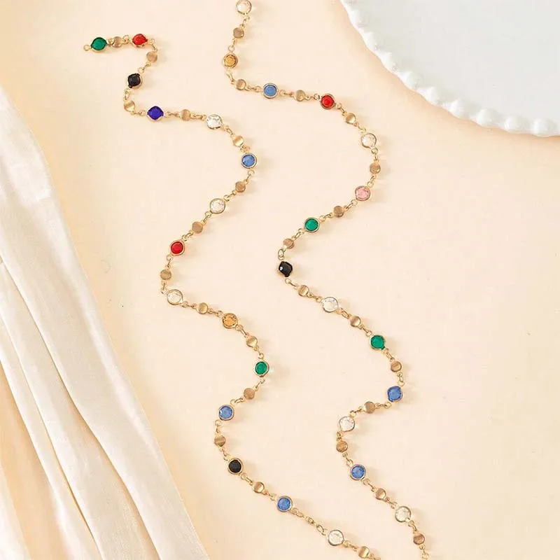 여성을위한 새로운 럭셔리 화려한 크리스탈 지르콘 목걸이 반짝 이는 라인 석 긴 술 초커 보헤미안 성명 쥬얼리 선물