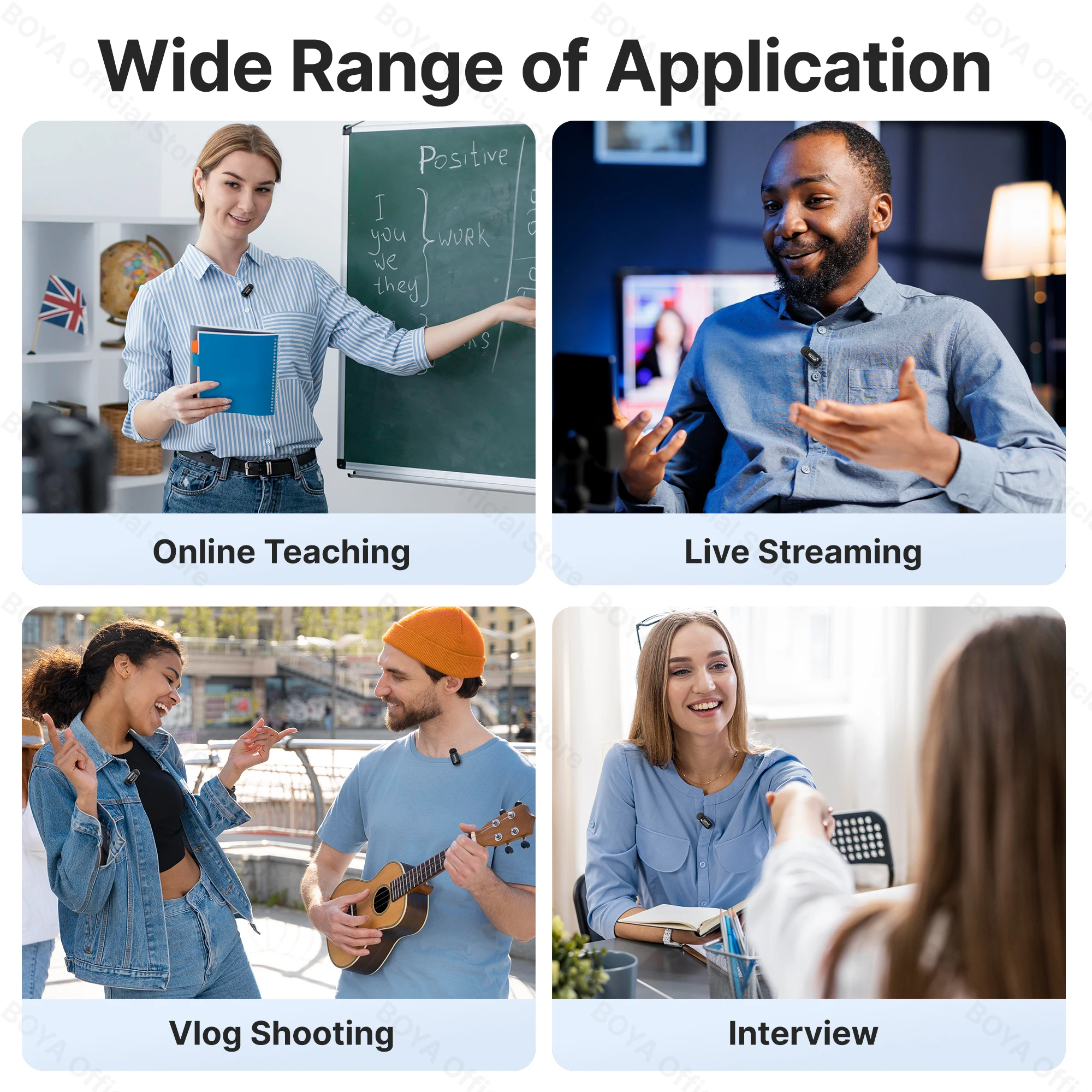 BOYA BOYA 미니 무선 라발리에 라펠 마이크 충전식 소음 제거 마이크 iPhone iPhone 15-16 iPad Android Type-C 스마트폰 카메라 PC 라이브 방송 오디오 비디오 녹화 Vlog