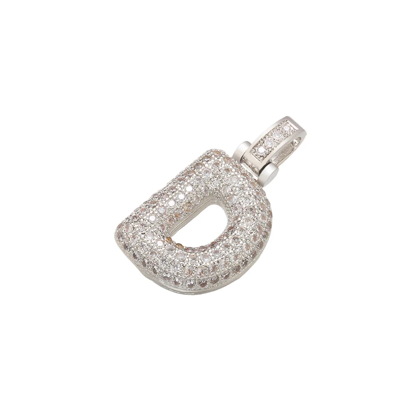 ZHUKOU 20x29mm 여성을위한 섬세한 26 실버 컬러 편지 펜던트 수제 DIY 목걸이 귀걸이 쥬얼리 액세서리 모드: VD614