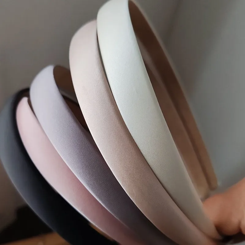 1.5cm 와이드 솔리드 레트로 프리미엄 새틴 헤어 밴드 여성용 머리띠 여성용 빈티지 베젤 파티 선물 헤어 밴드 액세서리