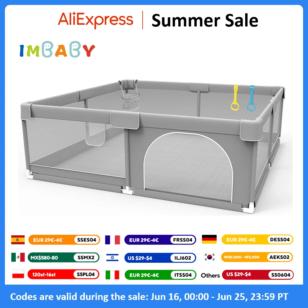 IMBABY 아기 놀이터 풀 링이있는 아기 놀이터 용 밝은 회색 Corralito 어린이 안전 장벽 울타리 볼 박스 게임 놀이터 title=IMBABY 아기 놀이터 풀 링이있는 아기 놀이터 용 밝은 회색 Corralito 어린이 안전 장벽 울타리 볼 박스 게임 놀이터 