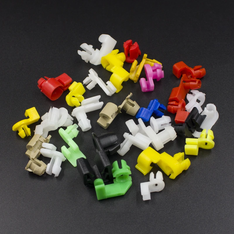 범용 자동 도어 잠금 막대 클립 드라이버 사이드 핸들 리테이너는 3mm 4mm 구멍 플라스틱 리벳 패스너 리테이너 자동차 와이어 클립에 적합