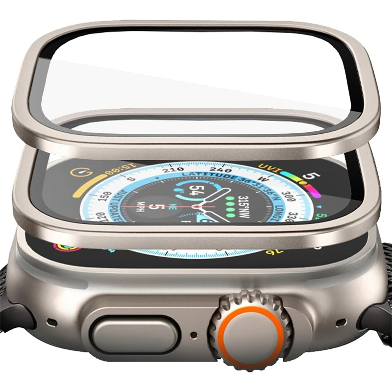 Apple Watch Ultra 2 용 알루미늄 합금 케이스 + 강화 유리 iWatch Ultra 49mm 커버 필름 용 49mm 스크래치 방지 화면 보호기 title=Apple Watch Ultra 2 용 알루미늄 합금 케이스 + 강화 유리 iWatch Ultra 49mm 커버 필름 용 49mm 스크래치 방지 화면 보호기 