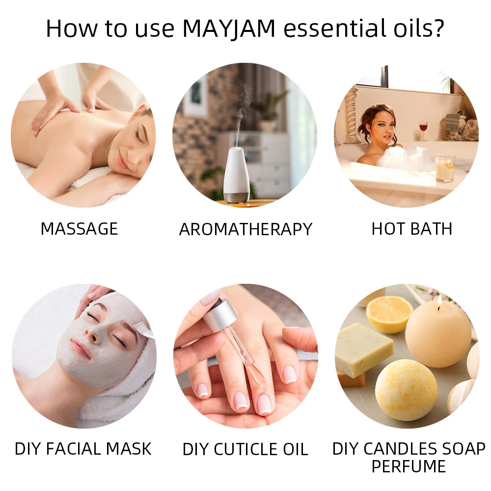 퓨어 플랜트 가습기 에센셜 오일 10ml, 민트 라벤더 티 트리 로즈 바닐라 샌달우드 재스민 퓨어 네이처 오일