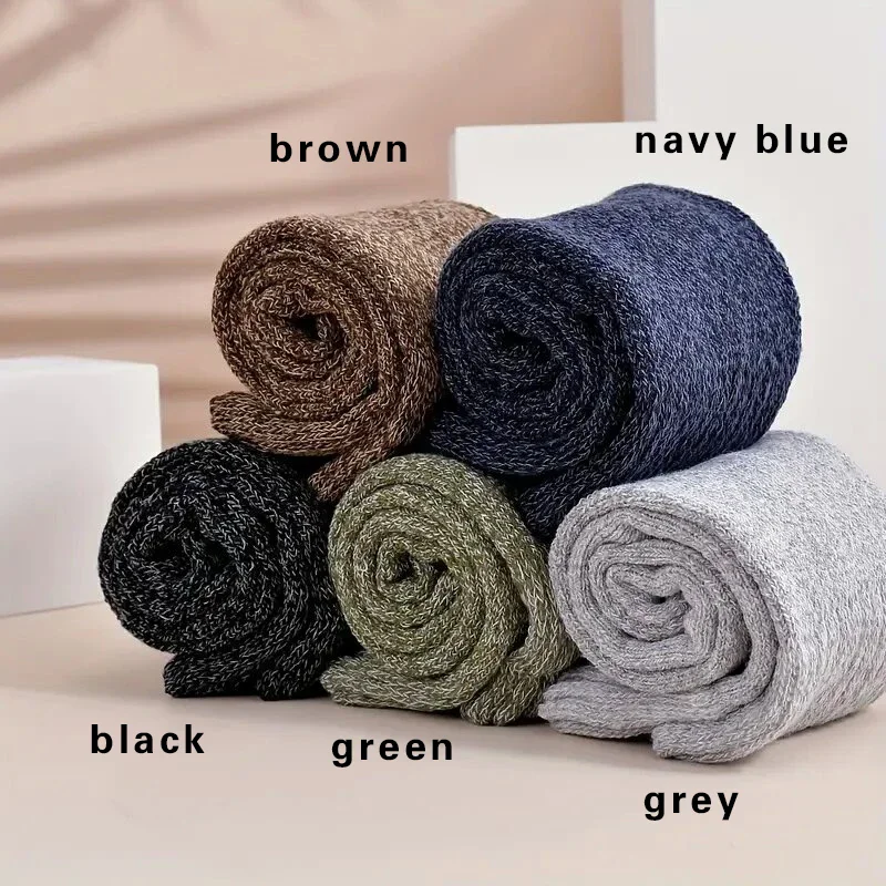 5 쌍 겨울 따뜻한 남성 양말 두꺼운 남성 여성 양말 슈퍼 두꺼운 솔리드 양말 차가운 눈 테리 양말에 대한 겨울 양말