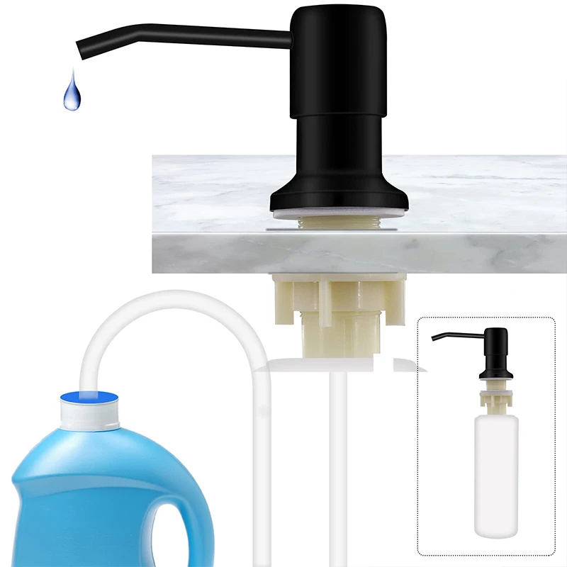 304 스테인레스 스틸 주방 싱크 비누 디스펜서 확장 튜브 접시 비누 프레스 펌프 헤드 콘센트 헤드 익스텐더 350/500ML