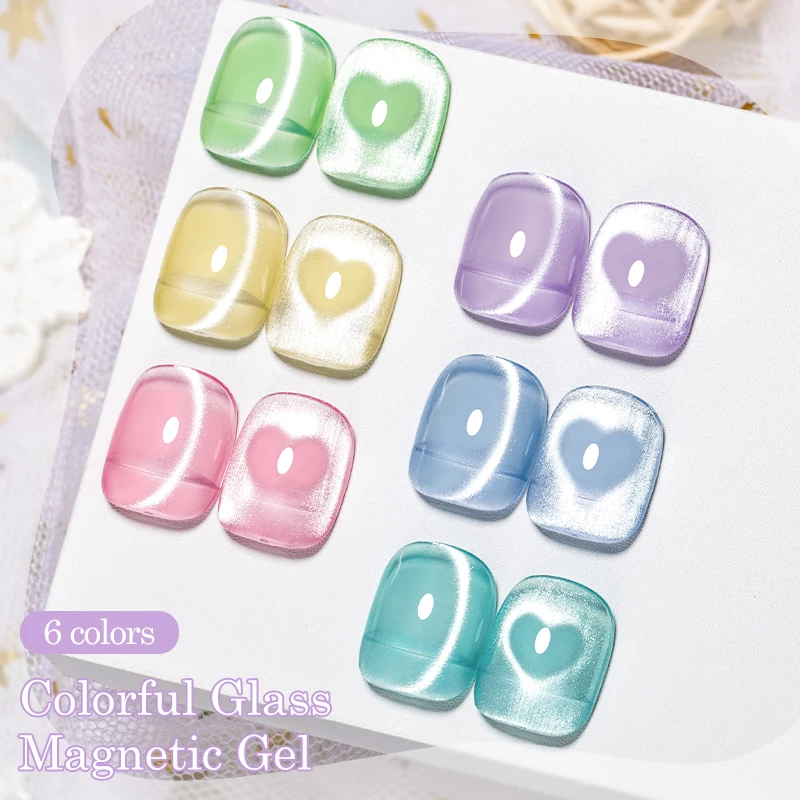 사랑 고양이 눈 젤 폴란드어 봄 손톱에 하트 모양을 만들기위한 자석 도구가있는 인기있는 자기 젤 네일 네일 용품